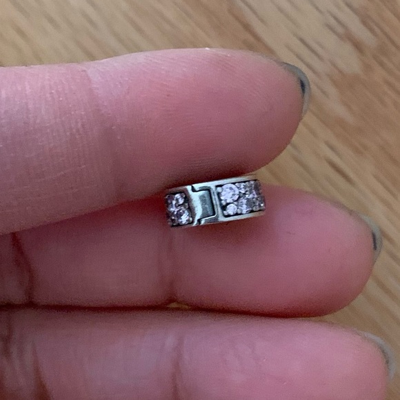 Authentic Retired Pandora CZ Bling Sparkling Charm Safety Clip Stopper Spacer - Picture 6 of 9
